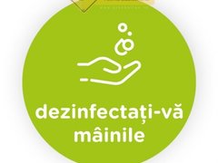 Semn verde deschis dezinfectati mainile